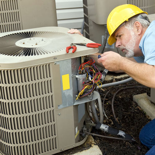 An HVAC Technician Provides Parts Replacement.